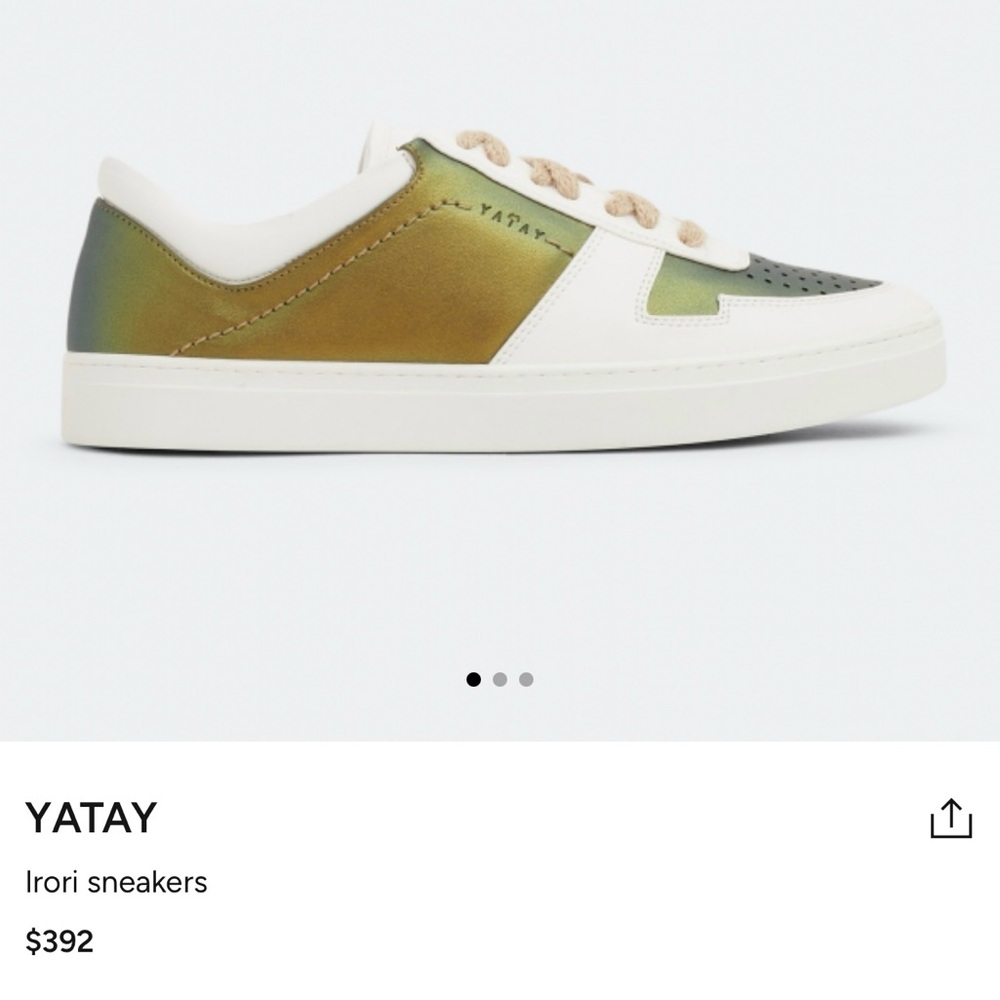 Men’s Yatay Irori Sneakers Metallic Green Vegan Leather Sz 41 RETAIL $392